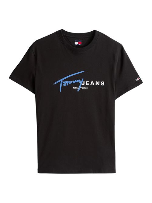T-shirt nera in cotone Tommy Jeans | DM0DM20817BDS